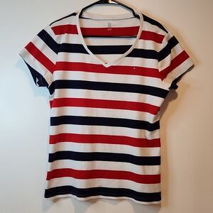Tommy Hilfiger Short Sleeve Shirt Independence Day Red/White/Blue Women's Sz XL